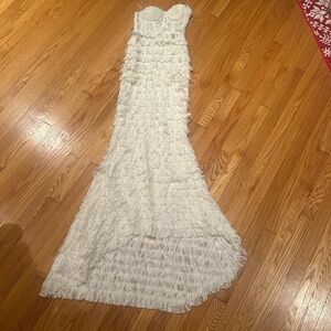 Retrofete Strapless White Layered Dress